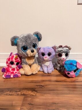 TY Beanies Plush Multicolor Stuffie Plush Toy Set - Soft Cuddly Animals